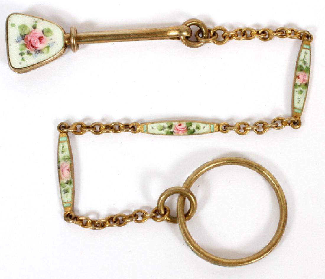 ENAMEL AND GOLD FILLED RING W/ HANKIE HOLDER (1 of 2)