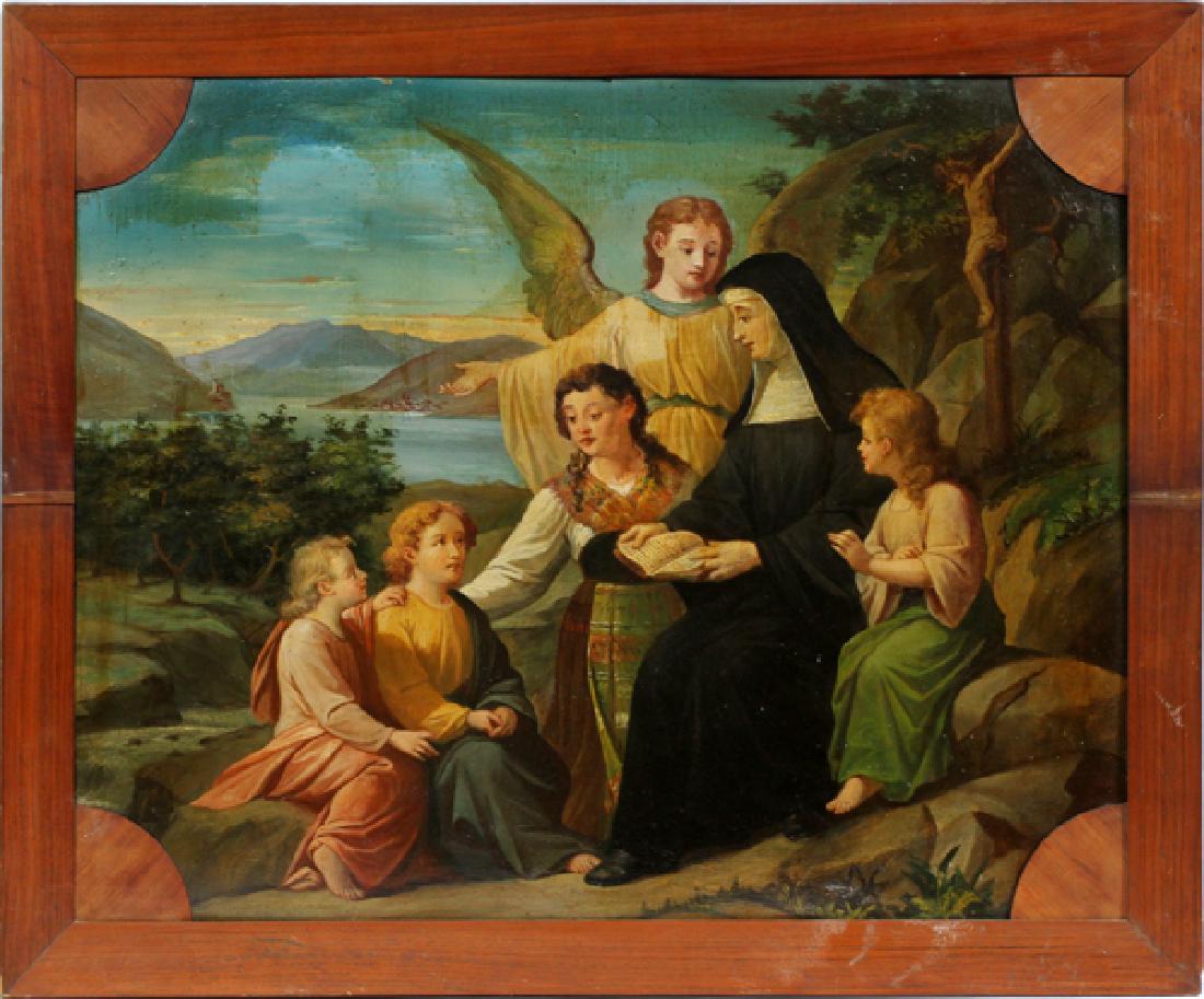 UNSIGNED AUSTRIAN OIL ON WOOD PANEL (1 of 3)