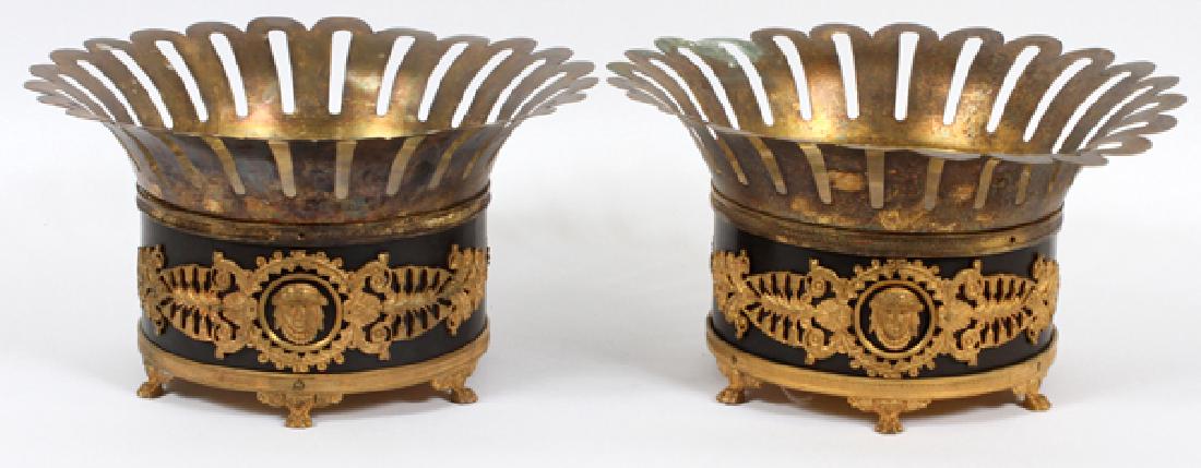 EMPIRE STYLE METAL COMPOTES PAIR (1 of 3)