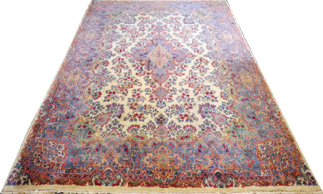 SIGNED KERMAN HAND WOVEN WOOL RUG (1 of 6)