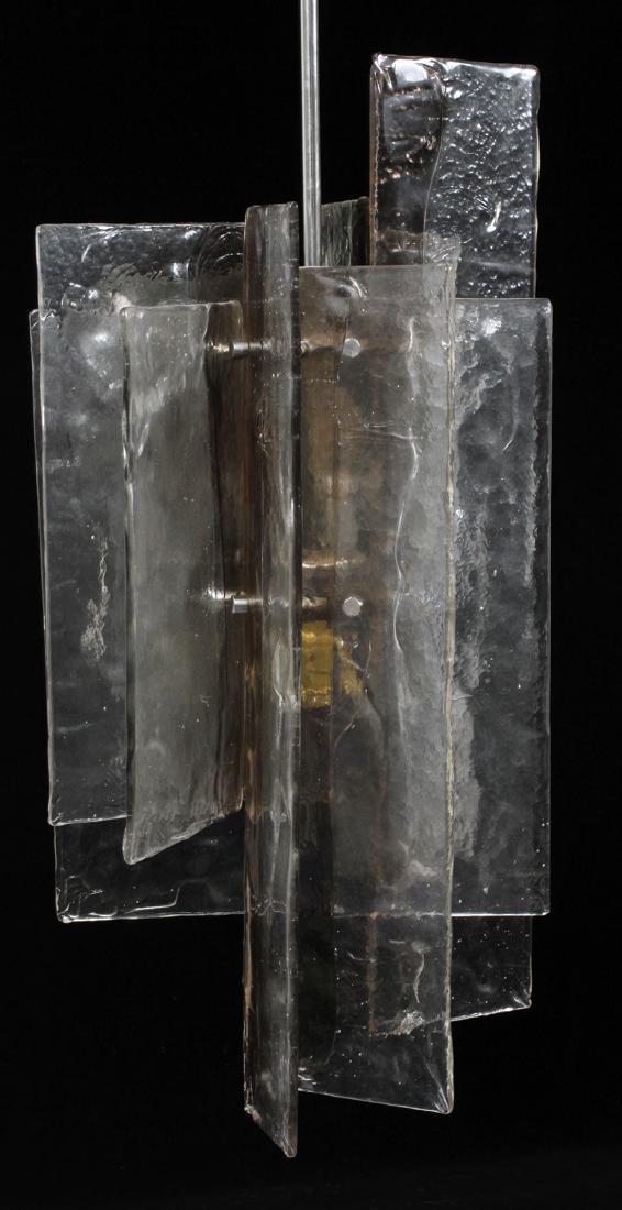 MID CENTURY MODERN GLASS & METAL 4 LIGHT CHANDELIER (1 of 4)