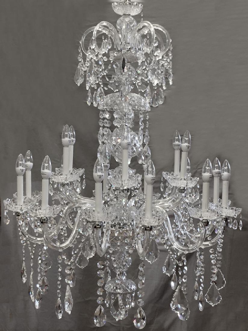 CRYSTAL 20 LIGHT CHANDELIER H 48", DIA 36" (1 of 5)