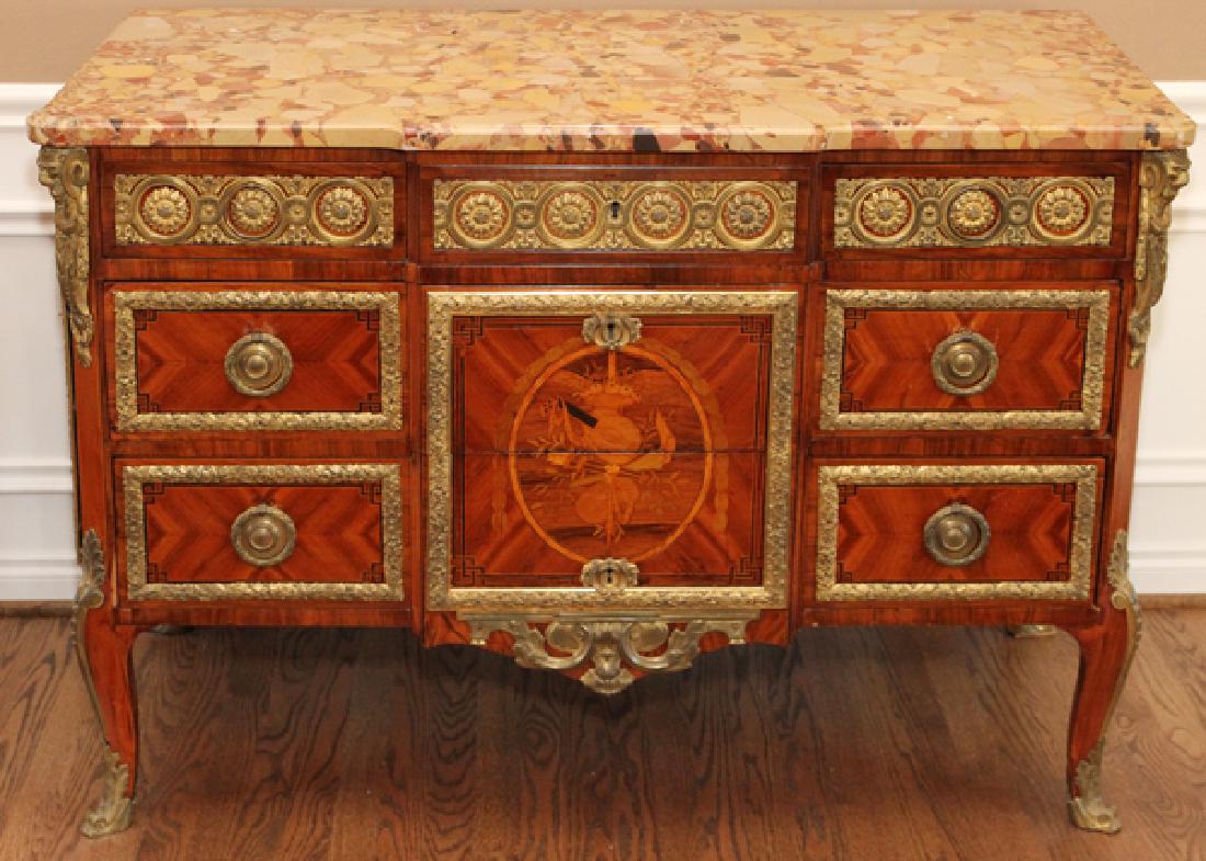 LOUIS XV/XVI TRANSITIONAL ORMOLU-MOUNTED COMMODE (1 of 4)