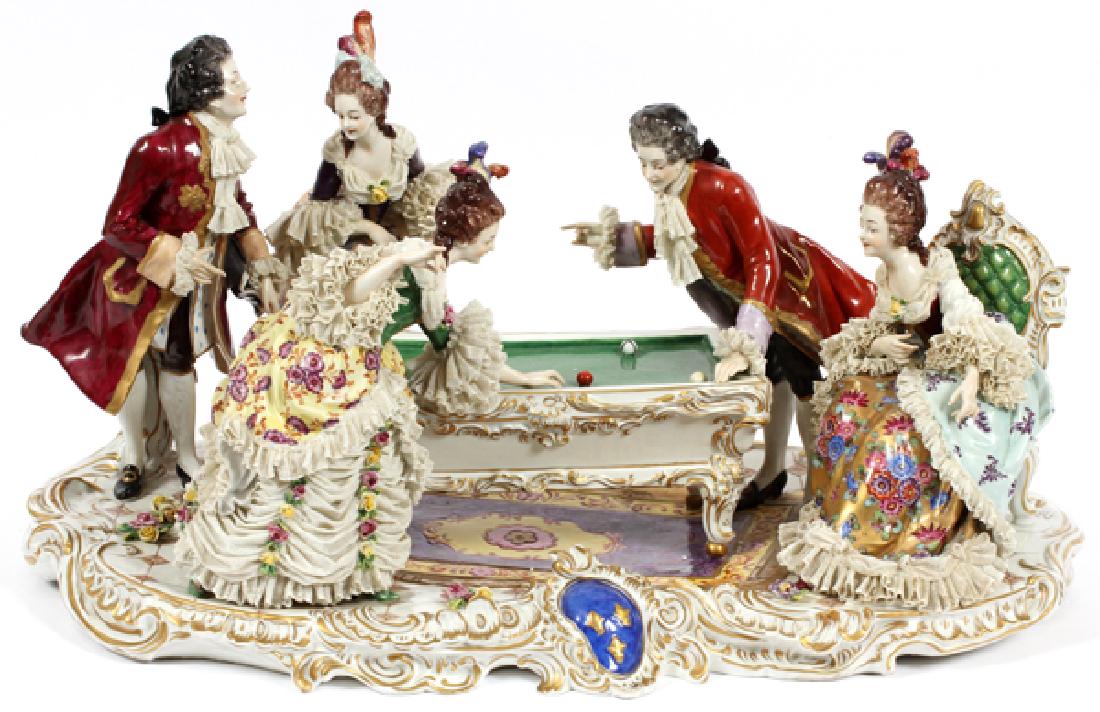 VOLKSTEDT DRESDEN LACE PORCELAIN FIGURAL GROUP (1 of 5)