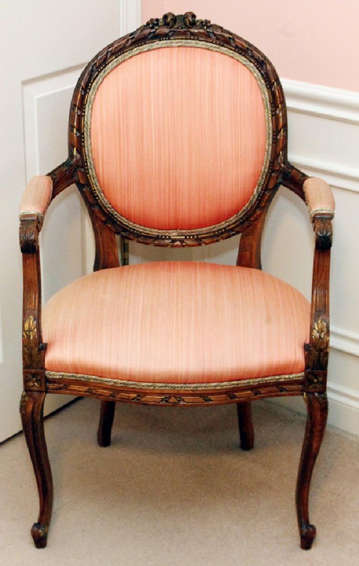 LOUIS XVI-STYLE WALNUT FAUTEUIL (1 of 2)