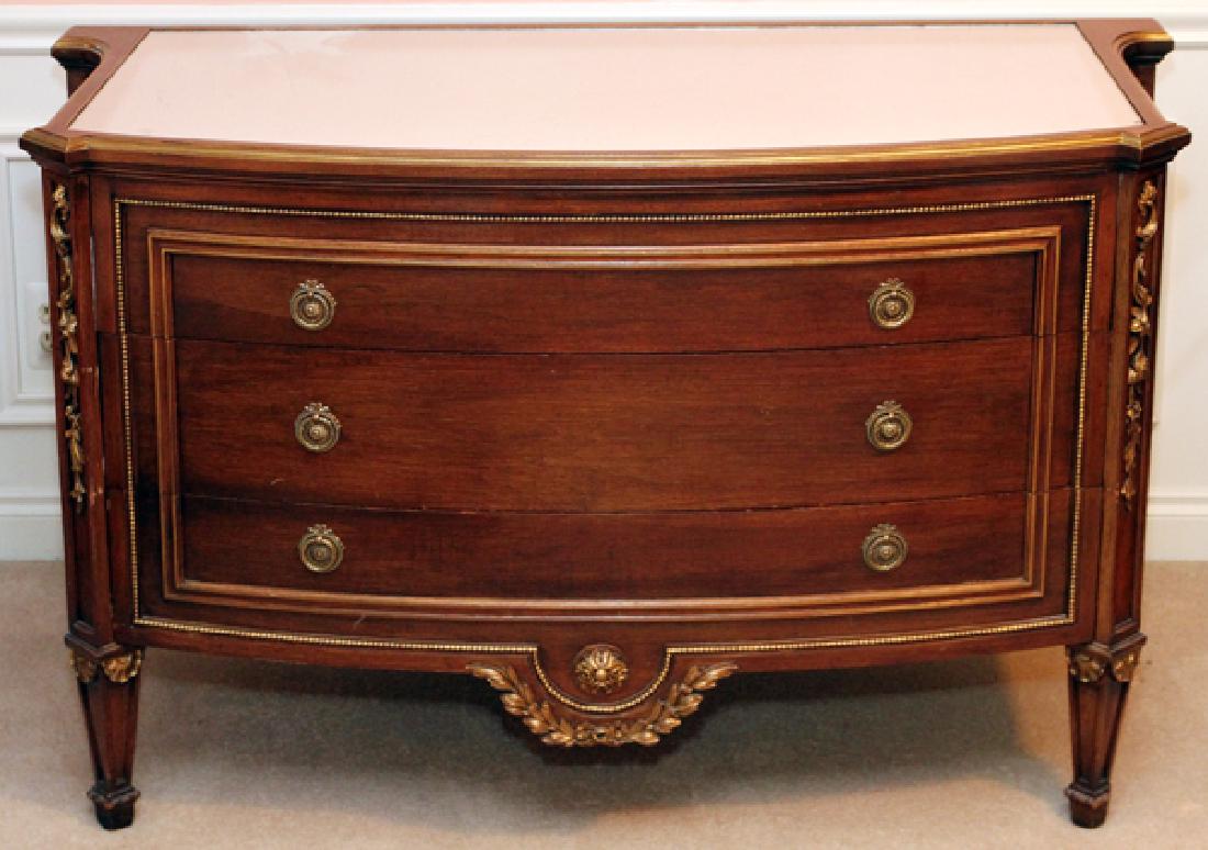 LOUIS XVI-STYLE MAHOGANY BRONZE MOUNTED CHEST (1 of 2)