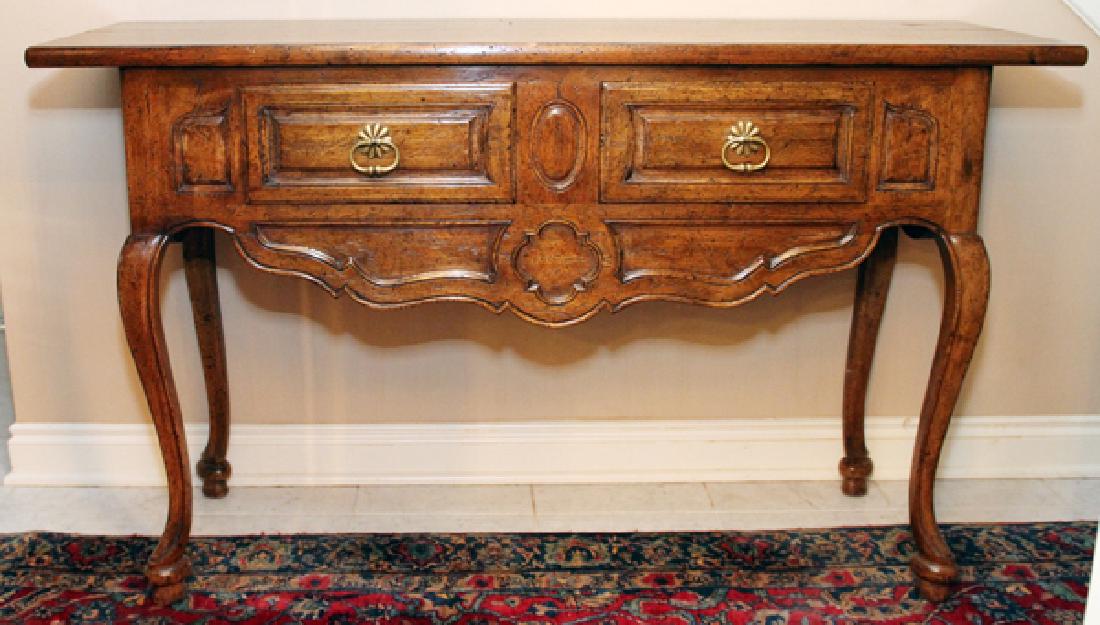 COUNTRY FRENCH STYLE WALNUT CONSOLE TABLE (1 of 3)