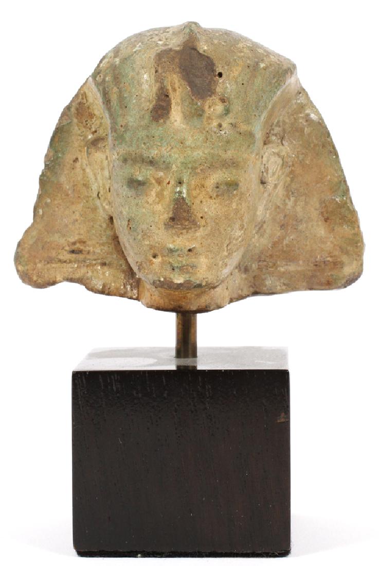 EGYPTIAN GLAZED FAIENCE HEAD OF A KING (1 of 6)
