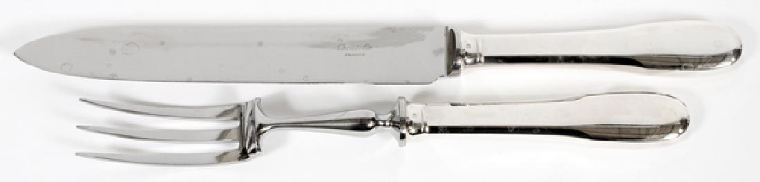 CHRISTOFLE SILVER PLATE CARVING KNIFE & FORK (1 of 2)