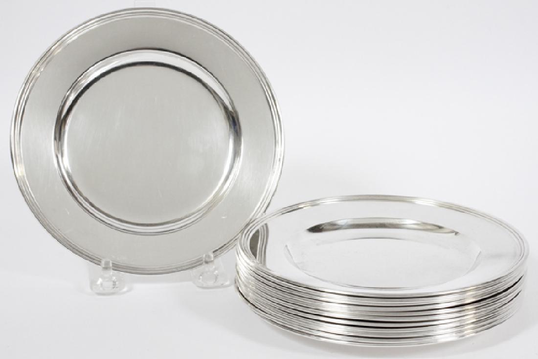 AMERICAN STERLING SILVER BUTTER PLATES, SET OF 12 (1 of 2)