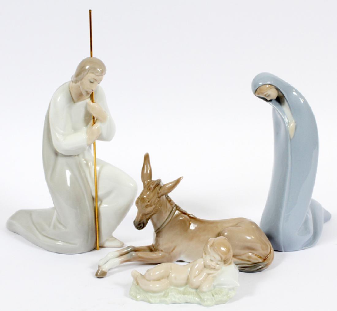 LLADRO PORCELAIN NATIVITY SCENE, 4 PCS. (1 of 2)