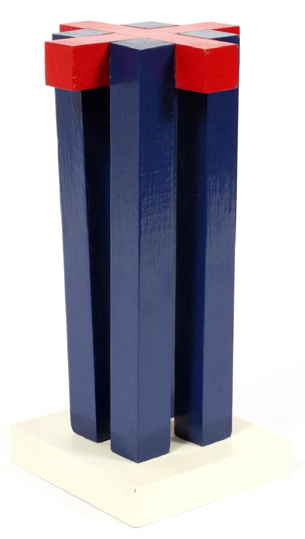 LYMAN KIPP PAINTED WOOD, C. 1967, UNTITLED: LYMAN KIPP, (B 1929) PAINTED WOOD, C. 1967, H 11'', UNTITLEDUntitled Maquette for large sculpture, Grosse Pointe Farms library. FROM THE ESTATE OF ANNE MARKLEY SPIVAK.