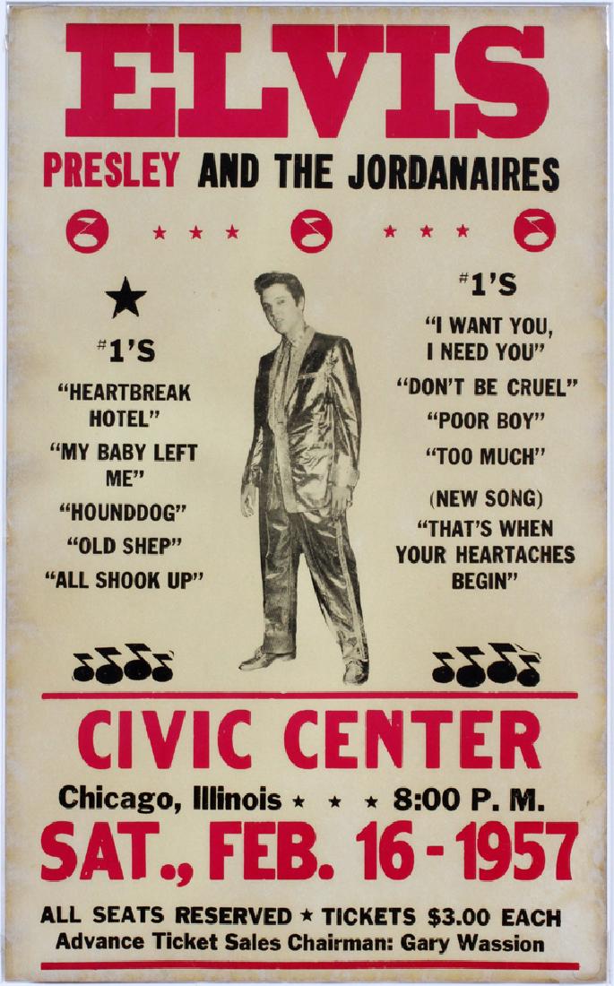 ELVIS & THE JORDANAIRES CONCERT POSTER, C. 1957 (1 of 3)