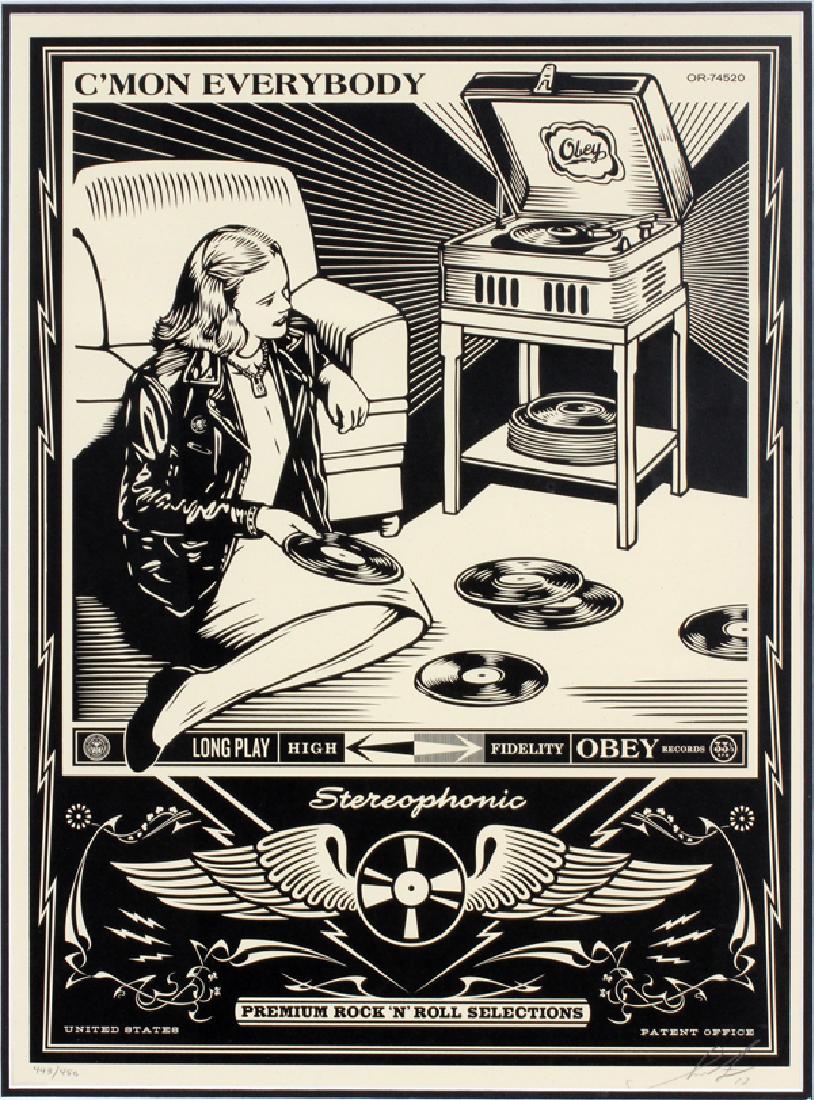 SHEPARD FAIREY SCREEN PRINT "C'MON EVERYBODY (1 of 3)