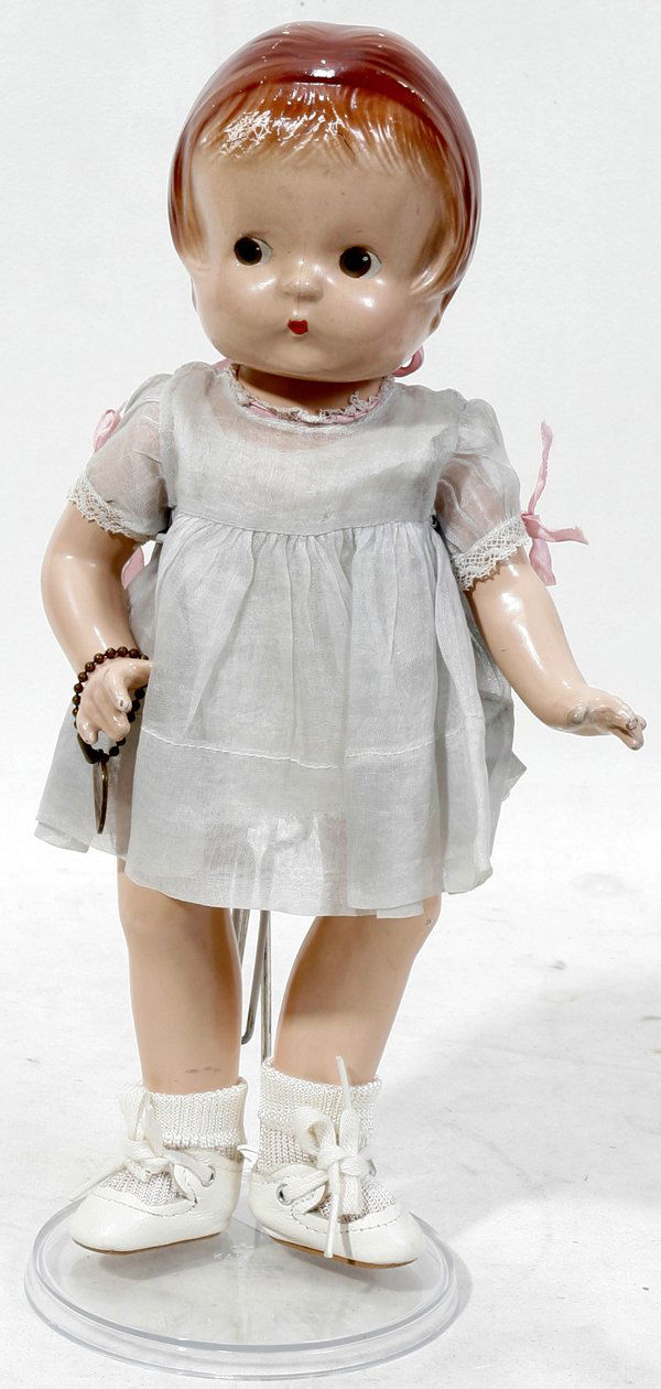 EFFANBEE COMPOSITION DOLL, "PATSY JR", C.1930: EFFANBEE COMPOSITION DOLL, "PATSY JR", C 1930, H 11":having original heart bracelet;