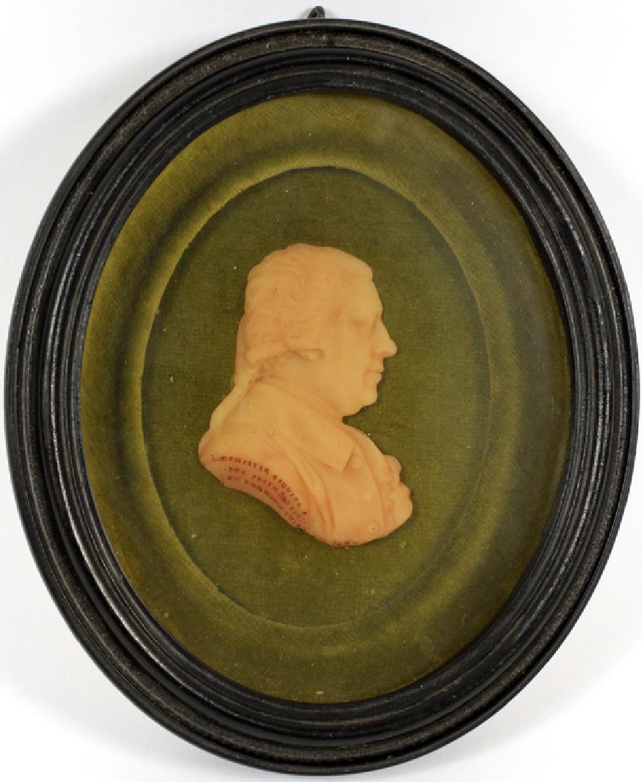 MINIATURE WAX PORTRAIT "GEO. DEMPSTER, ESQUIRE" (1 of 2)