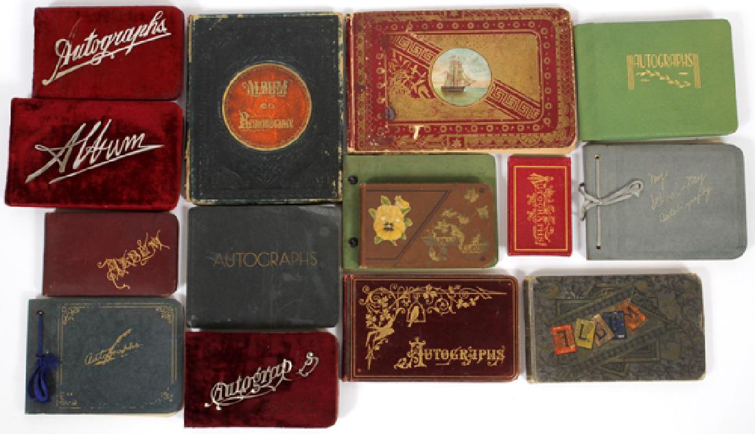 AUTOGRAPH BOOKS, 19TH/20TH C., 15 PCS (1 of 3)