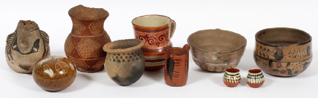 PAINTED POTTERY VESSELS 10 PIECES (1 of 3)