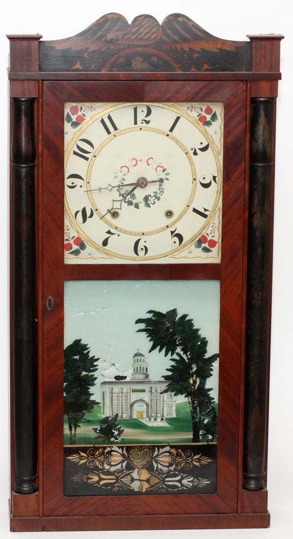 SETH THOMAS STENCILED SHELF CLOCK, 19TH C. (1 of 4)