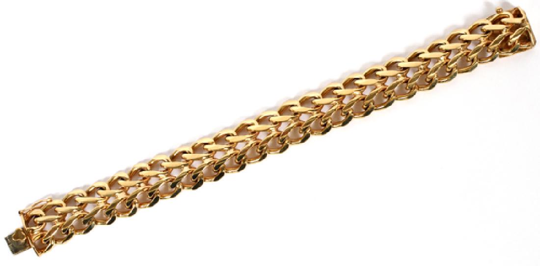 ITALIAN, 14KT GOLD LINK BRACELET, W 5/8", L 7 3/4" (1 of 2)