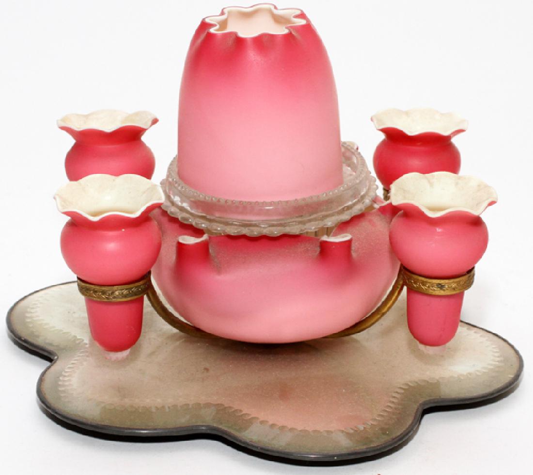 VICTORIAN FAIRY LAMP PLATEAU EPERGNE, LATE 19TH C. (1 of 2)