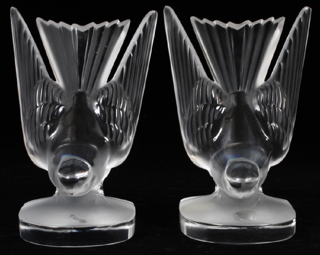 LALIQUE 'HIRONDELLE' GLASS BOOKENDS (1 of 2)
