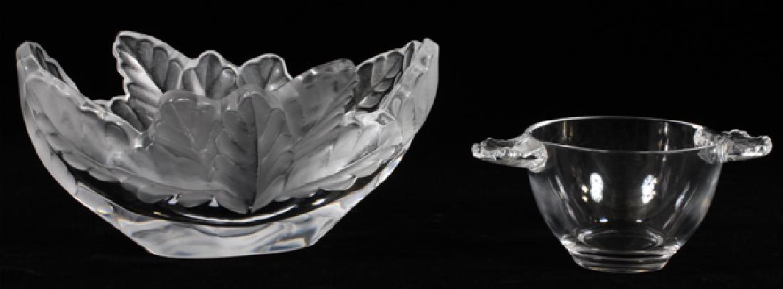 LALIQUE GLASS 'COMPIEGNE' BOWL AND 'HONFLEUR' CUP (1 of 2)
