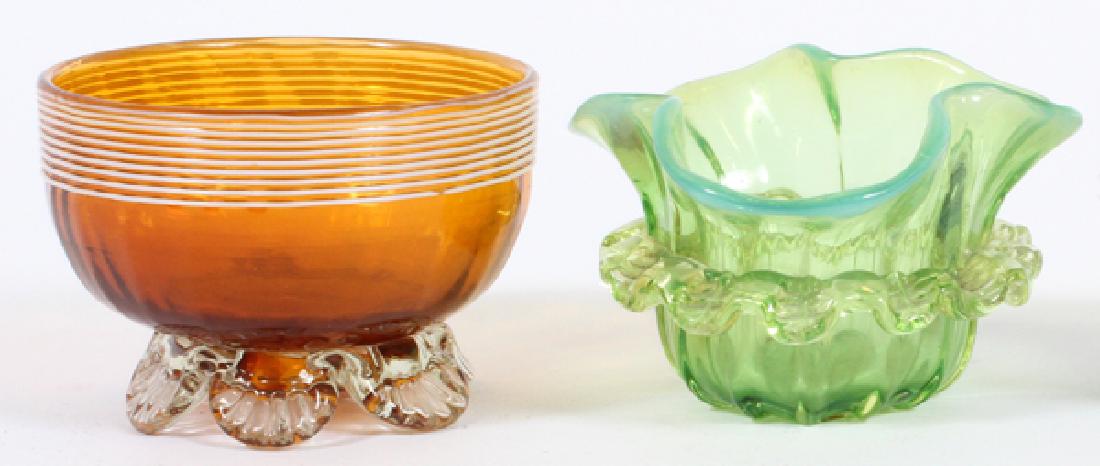 ART GLASS OPEN SALTS, LATE 19TH/EARLY 20TH C. (1 of 3)