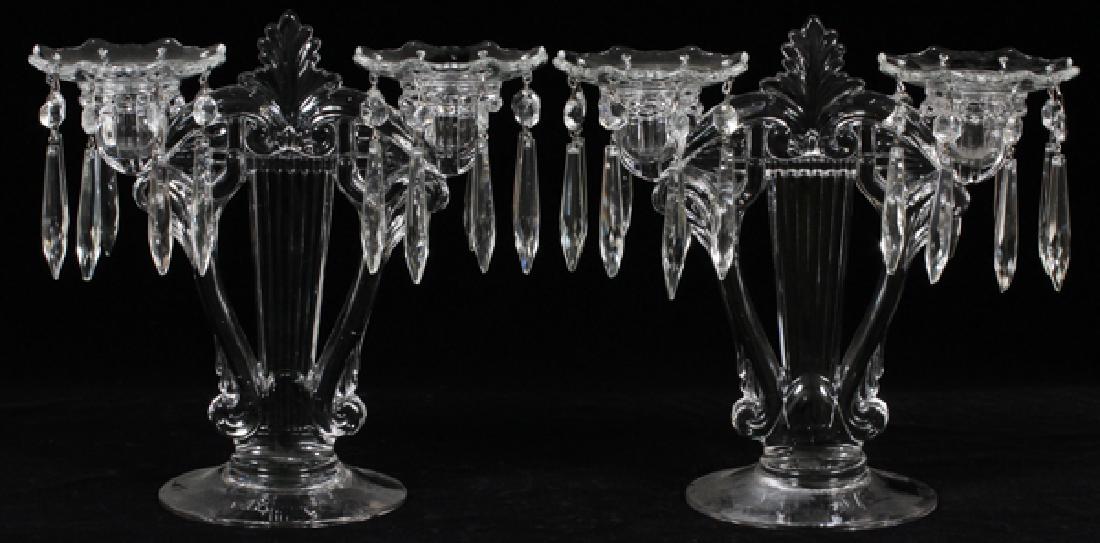 BACCARAT-STYLE TWO-LIGHT MOLDED GLASS CANDELABRA (1 of 2)