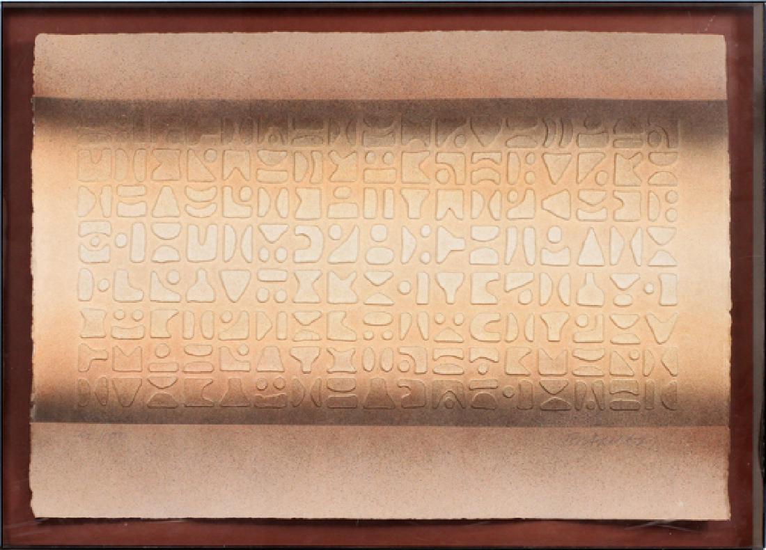 PAUL MAXWELL CAST PAPER 46/100, H 29", W 40": PAUL MAXWELL, CAST PAPER, 46/100, H 29", W 40" DECORTIVE FRAME