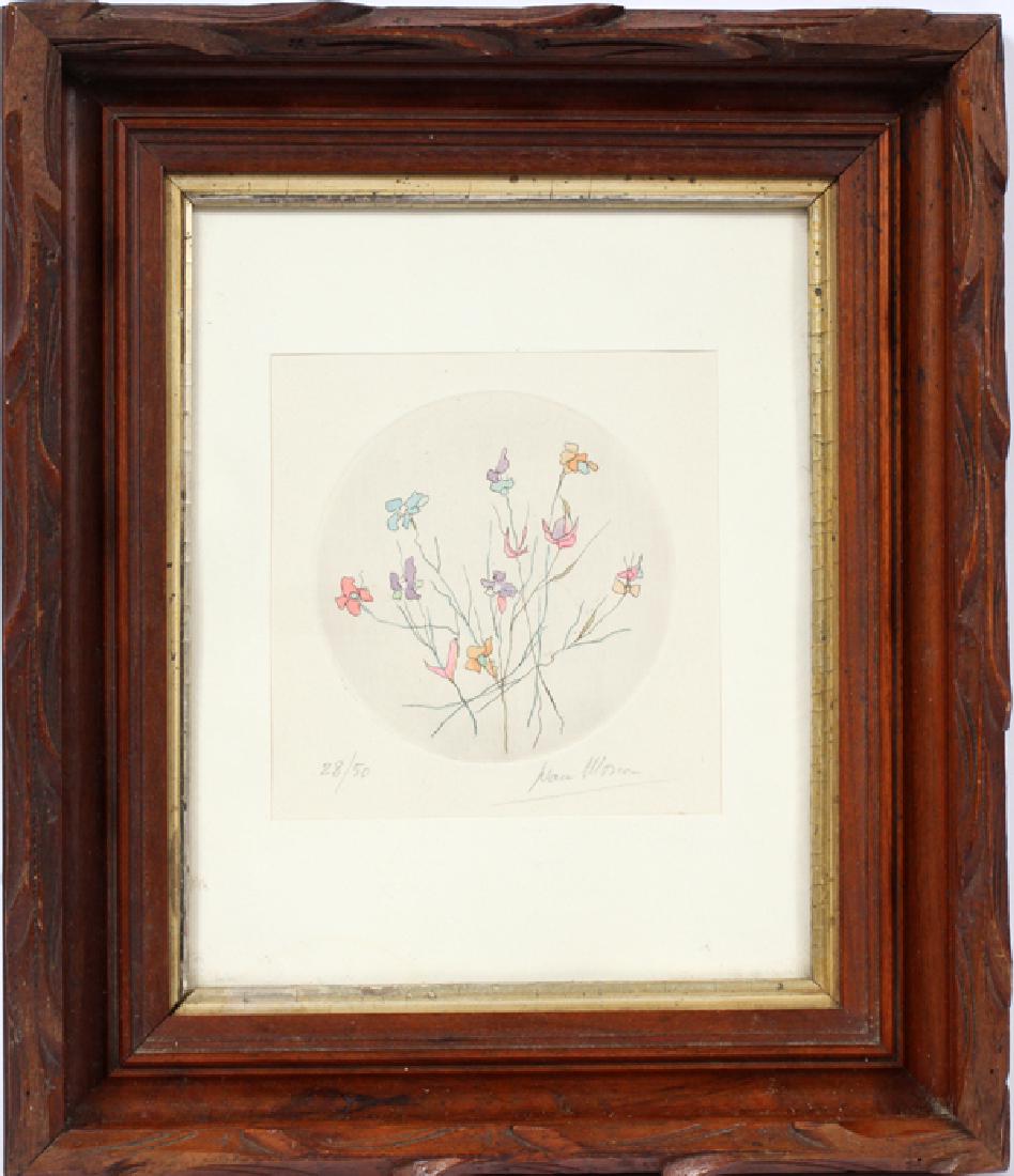 IVAN MOSCA HAND-COLORED ETCHING "BOUQUET" (1 of 3)