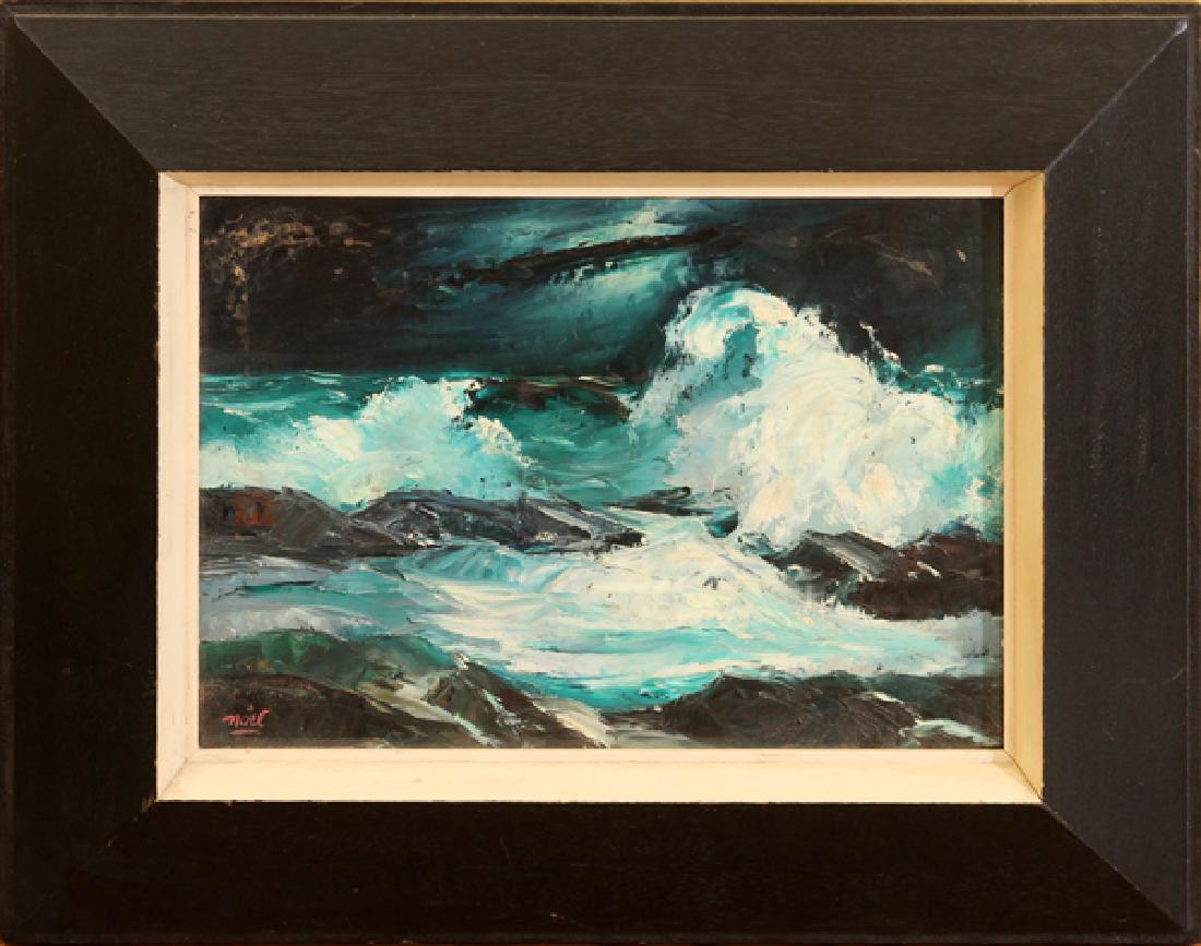 NOEL, OIL ON ARTIST BOARD, MODERN, OCEAN WAVES (1 of 3)