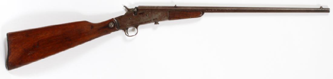 REMINGTON ARMS CO. MODEL 6 FALLING BLOCK RIFLE: REMINGTON ARMS CO., MODEL 6, FALLING BLOCK, SINGLE SHOT SPORTING RIFLE, # 9557 A, .22 CALIBER Having a falling block action, Barrel 20". Walnut stock and forearm. Serial number 9557A underside of barr