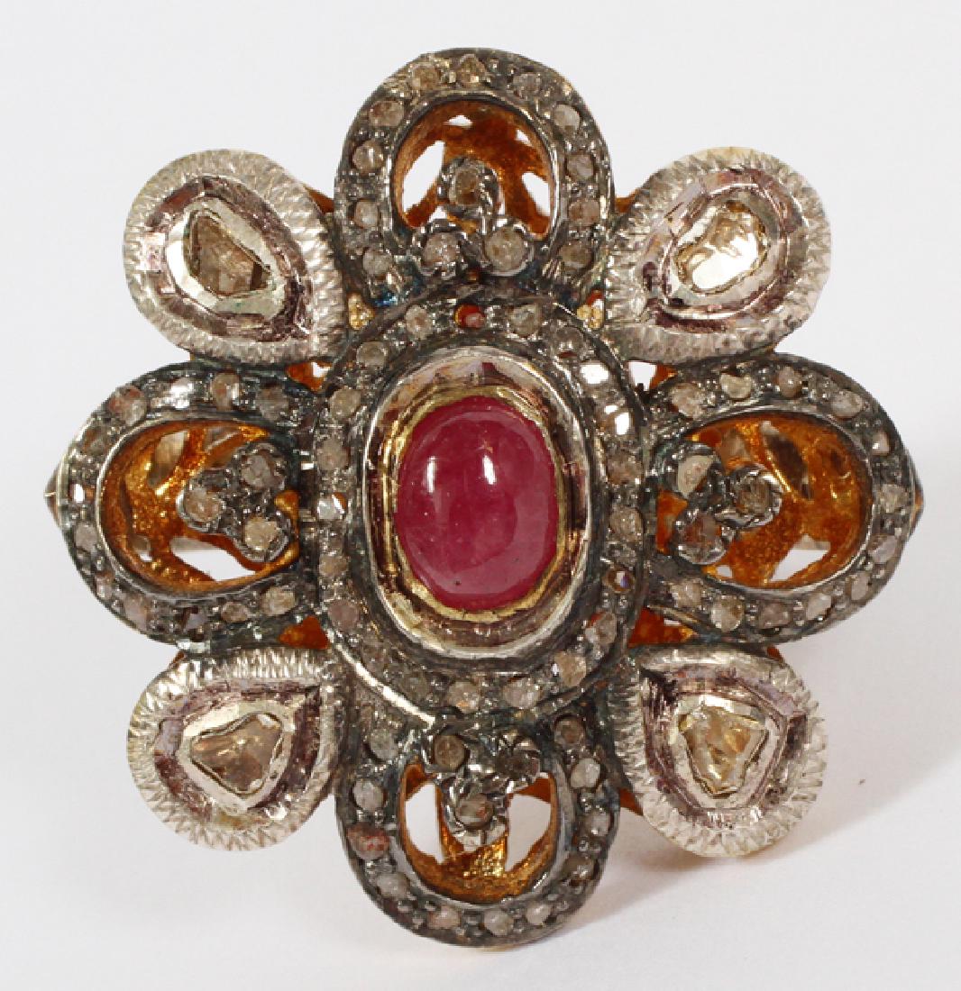 GOLD FILIGREE & DIAMOND & RUBY RING (1 of 2)
