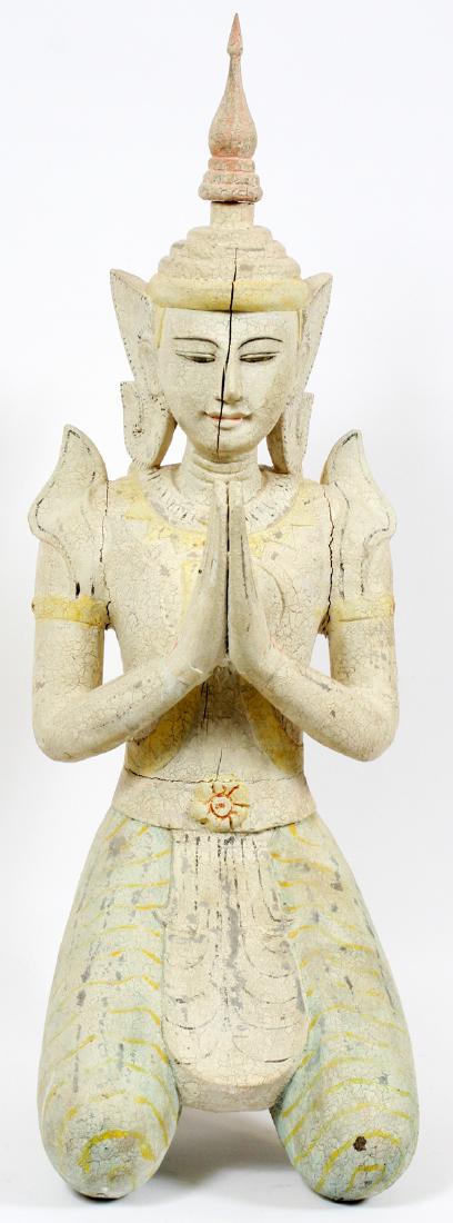 POLYCHROME KNEELING THAI FIGURE (1 of 3)