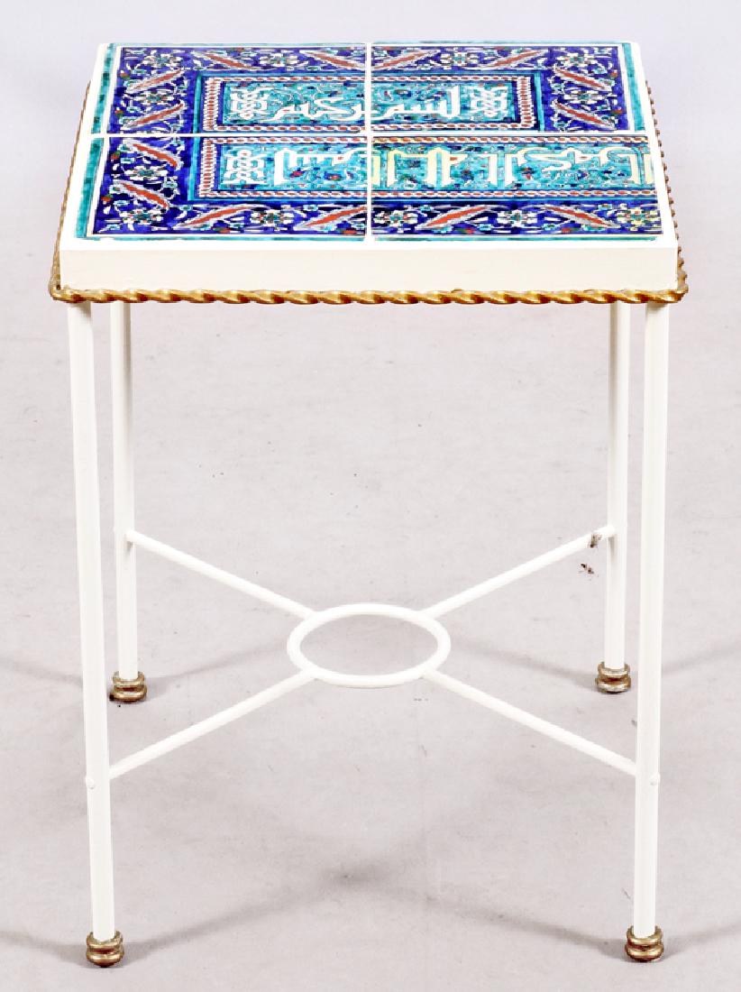 MIDDLE EASTERN STYLE GLAZED TILE SIDE TABLE (1 of 2)