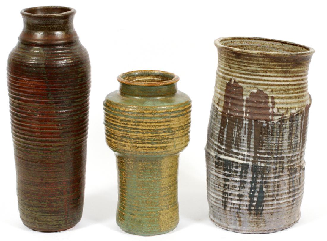 OAK PACKARD POTTERY VASES, THREE, H 9 1/4'' - 13'' (1 of 3)