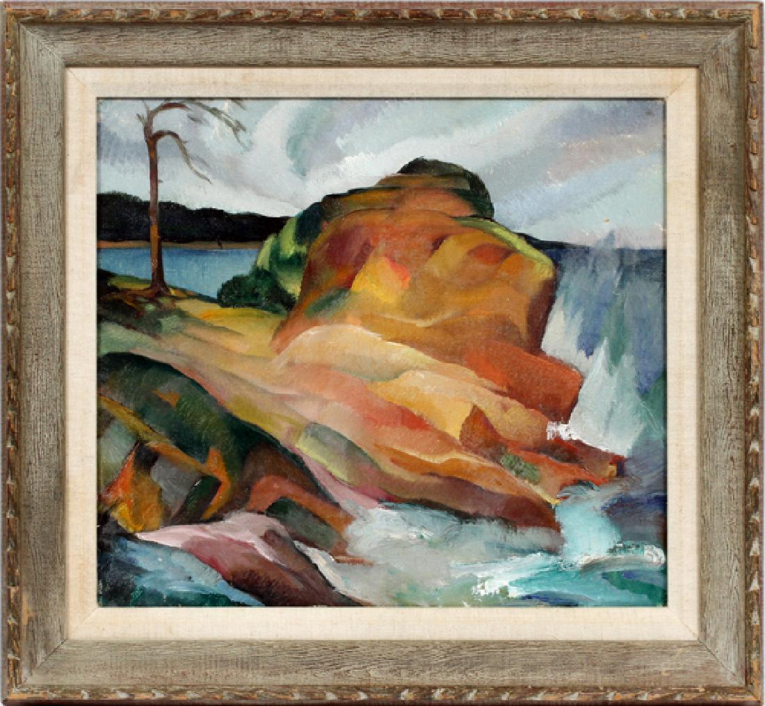 PAUL WINCHELL OIL ON CANVAS SAND DUNES: PAUL WINCHELL, USA 1903-72, OIL ON CANVAS H 16" W 18" SAND DUNES, LAKE SUPERIOR :Circa 1930. Not signed. Lake Superior Shore. Frame size 21" x 24". Teacher at Minneapolis School of Art. 1922 - 2005. S