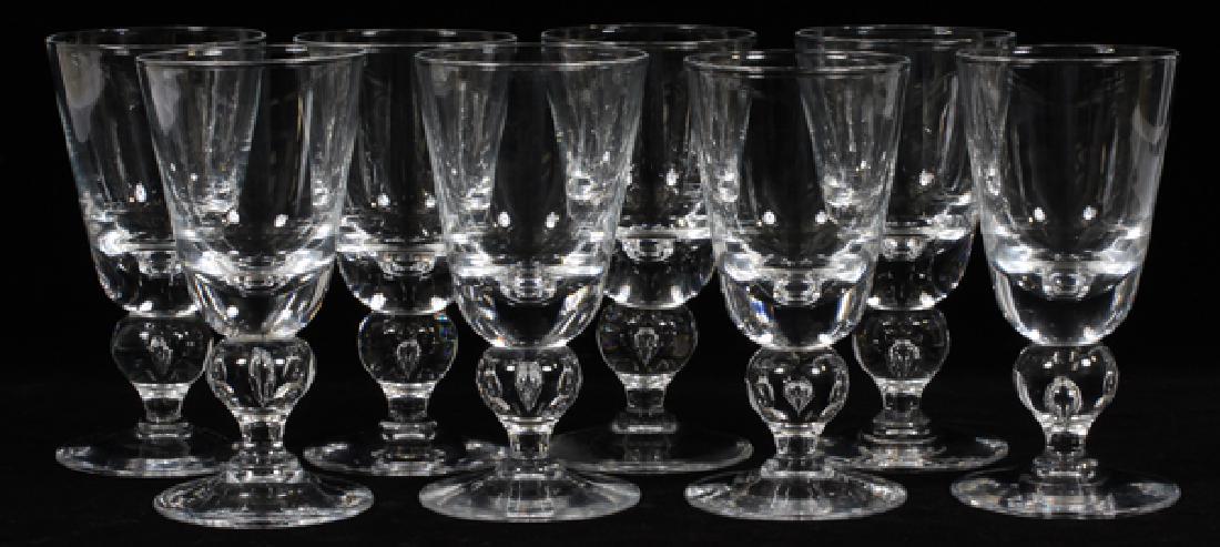STEUBEN HAND BLOWN CRYSTAL GOBLETS SET OF EIGHT (1 of 2)