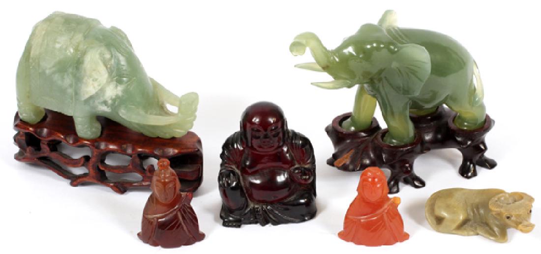 CHINESE STONE CARVINGS, 6 PCS (1 of 2)