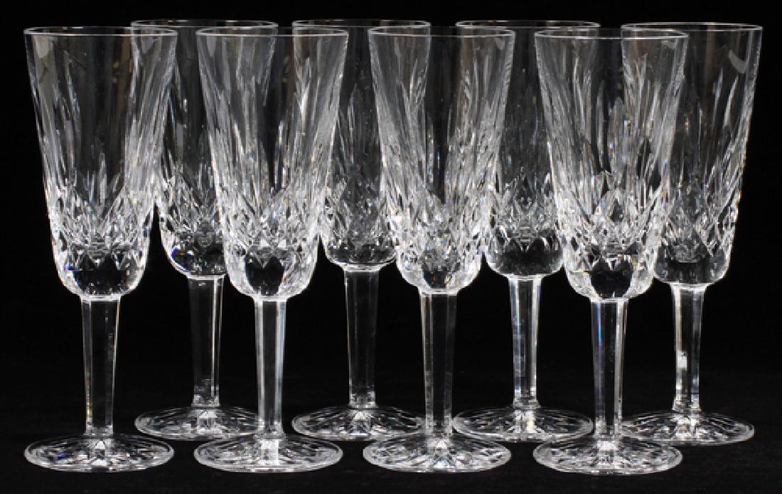 WATERFORD LISMORE CRYSTAL CHAMPAGNE GLASSES, EIGHT (1 of 2)