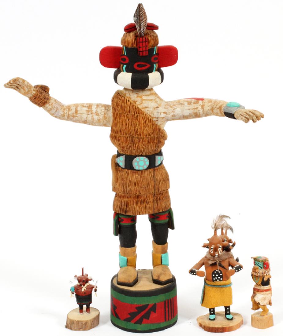 HOPI KACHINA FIGURES, 4 PCS., H 10" (1 of 2)