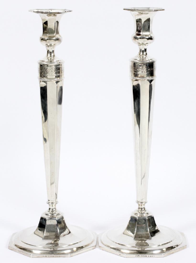 STERLING REED AND BARTON SILVER CANDLESTICKS, PAIR (1 of 2)