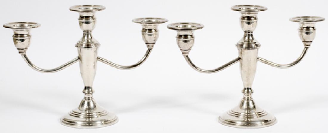 EMPIRE WEIGHTED SILVER CANDLESTICKS, PAIR (1 of 2)