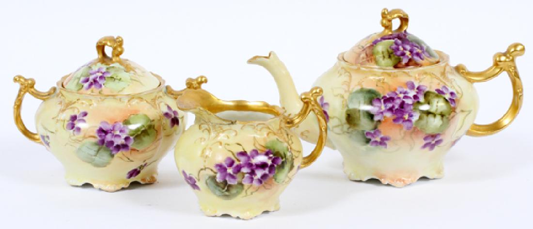 JEAN POUYAT LIMOGES HAND-PAINTED PORCELAIN TEA SET (1 of 2)