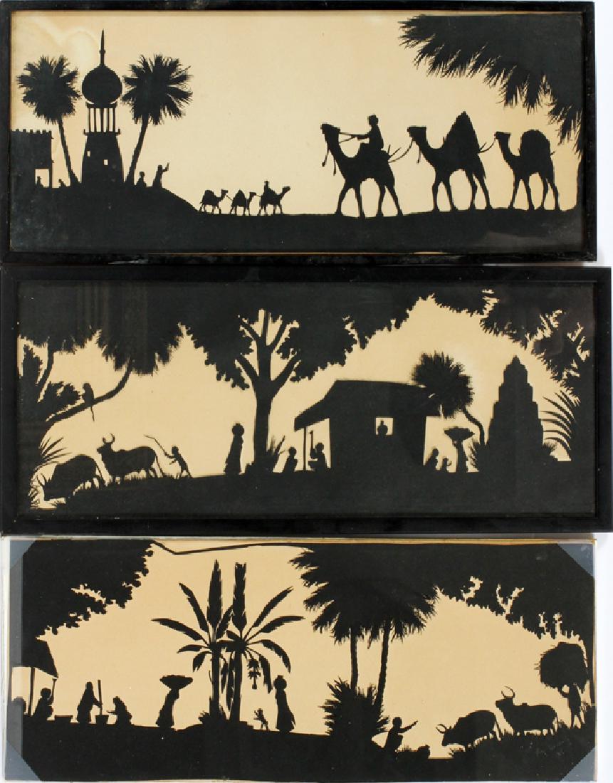 EARLY 20TH CENTURY LANDSCAPE SILHOUETTES, 3 PCS. (1 of 2)