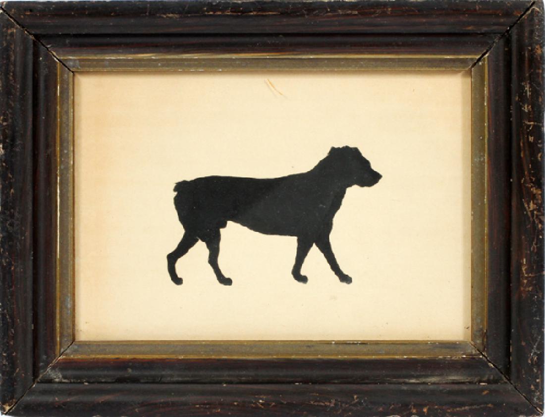 FRAMED CUT SILHOUETTE PORTRAIT OF A DOG, 19TH C. (1 of 2)