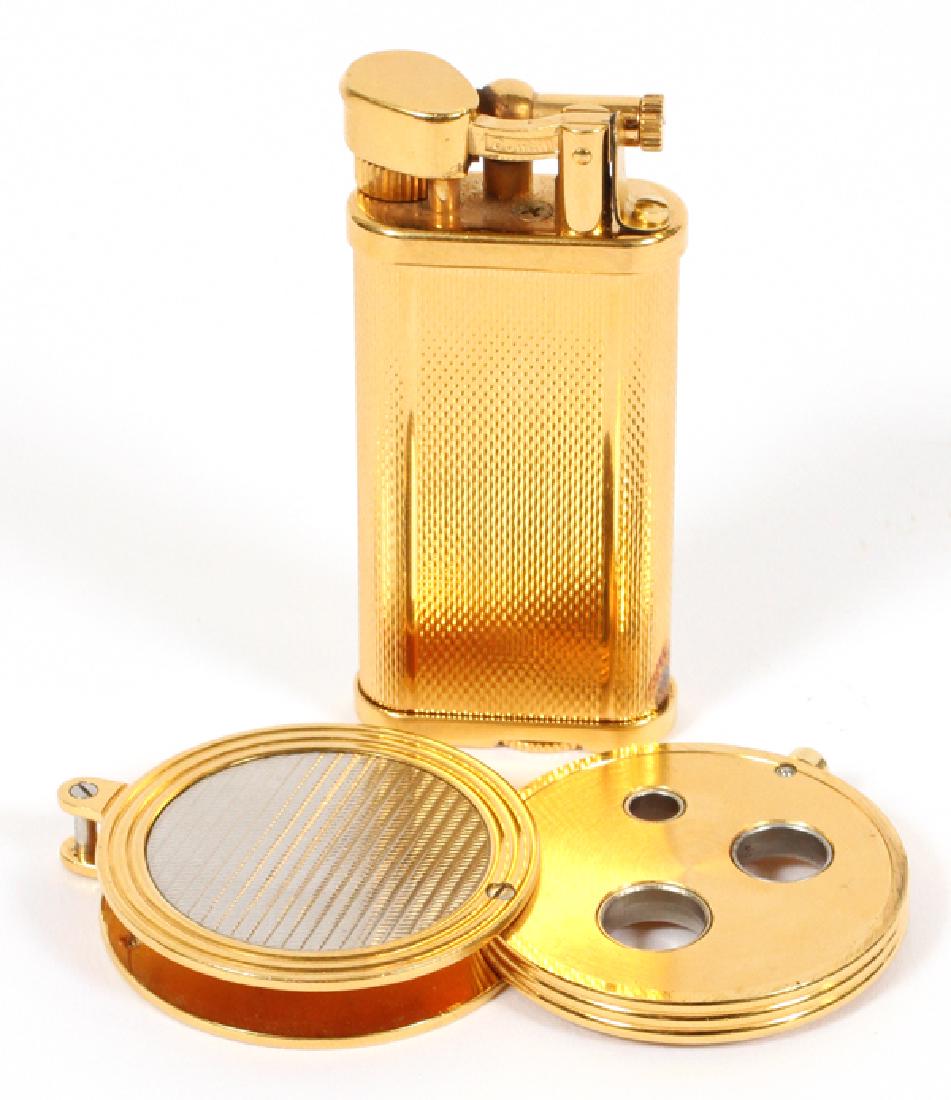 GOLD PLATED DUNHILL LIGHTER & DAVIDOFF CUTTER (1 of 2)