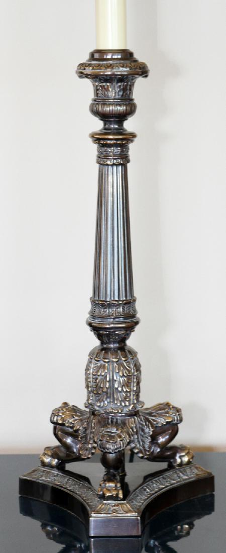 EMPIRE STYLE TABLE LAMP, 20TH C., H 36" (OVERALL) (1 of 3)