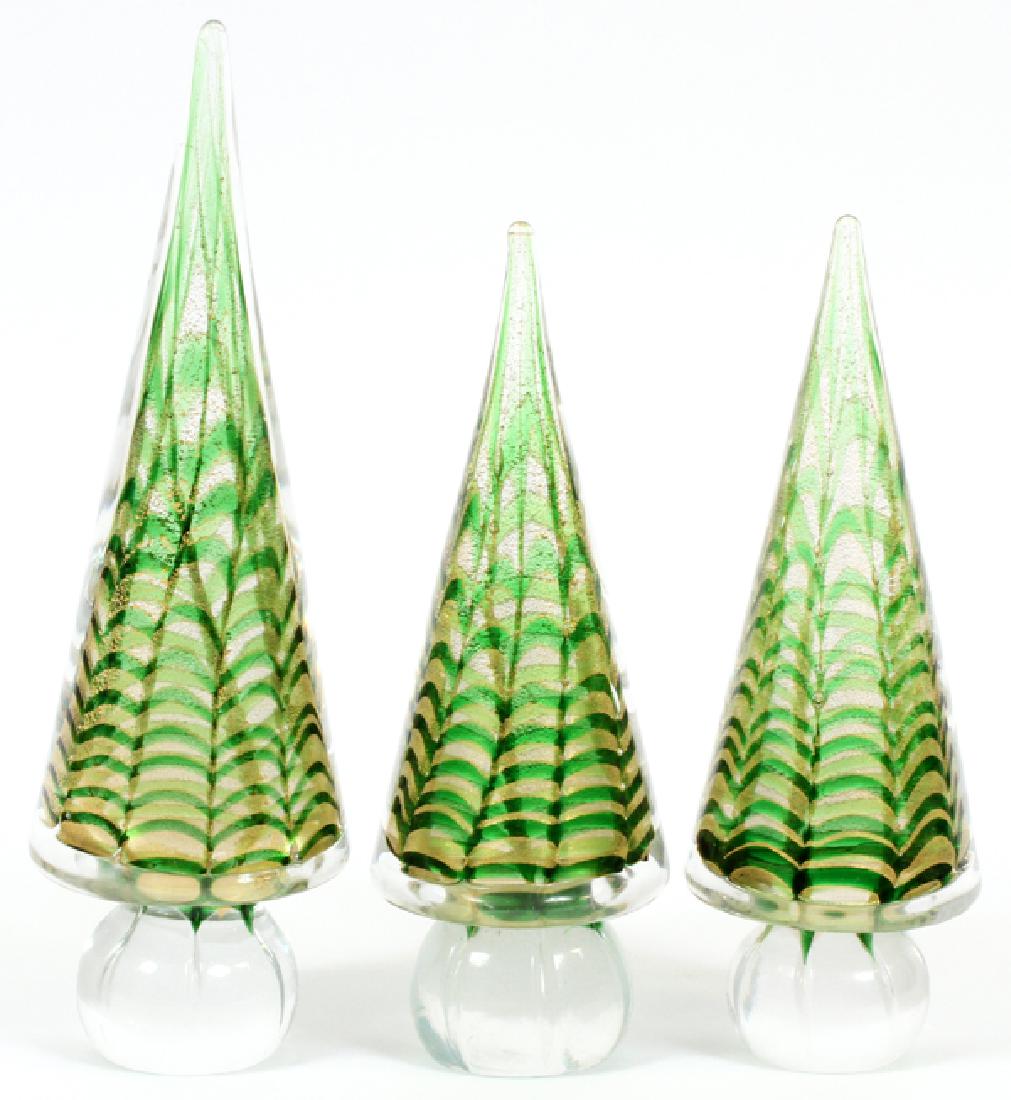 ITALIAN BLOWN GLASS FIGURINES OF EVERGREEN TREES (1 of 1)